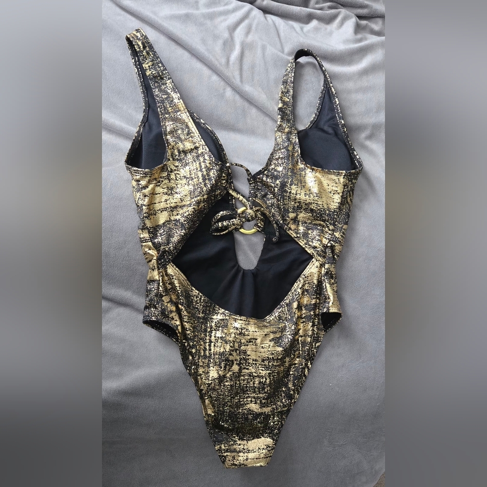 ChiaoLezhee Metallic One Piece Swimsuit #1245 - Picture 3 of 9
